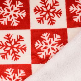 Luxury Fleece Fabric | Festive Snowflakes