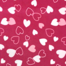 Printed AntiPil Polar Fleece | Double Heart Pink