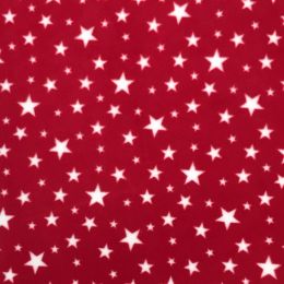 Printed AntiPil Polar Fleece | Multi Star Red