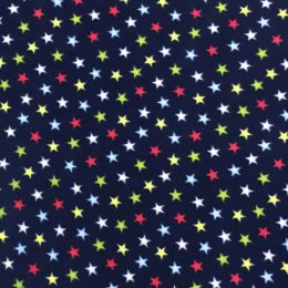 Printed Anti Pil Polar Fleece | Fun Star Navy