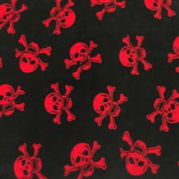 Printed AntiPil Polar Fleece | Red Jolly Roger