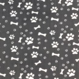 Printed AntiPil Polar Fleece | Paws & Bones Grey