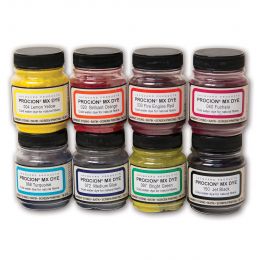 Jacquard Procion Dye Set, 8 Shade selection of 19g pots.