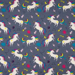 Jersey Cotton Fabric | Unicorn Grey