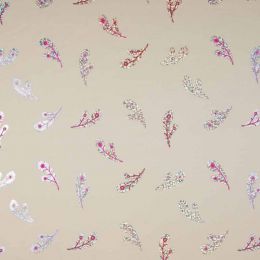 Cotton Rich Jersey Fabric | Foil - Feathers Sand