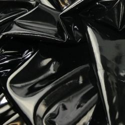 Leather-Look High Gloss PVC Fabric | Black
