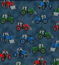 Luxury Sweatshirt Fabric | Tractors Blue