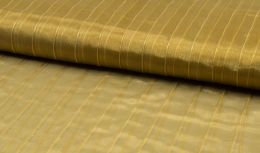 Ribbed Stripe Organza Fabric | Gold