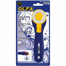 45mm Olfa Rotary Cutter - Navy Blue | Quick Blade Change & Comfort Handle