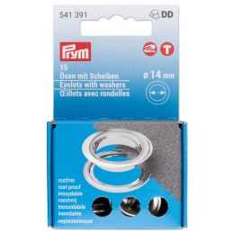 Eyelets With Washers, Silver 14mm | Prym