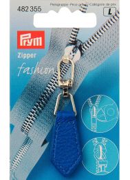 Prym Zip Puller | Imt. Leather Chevron - Mid Blue