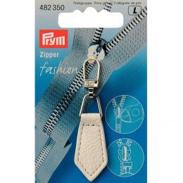 Prym Zip Puller | Imt. Leather Chevron - White 482350