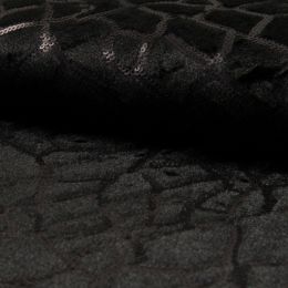 Fur With Sequins Fabric | Animal Print Black