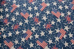 Denim Fabric Print | Red White & Blue - Light