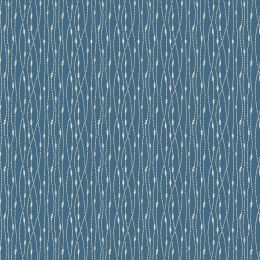 Hajime Fabric by Stuart Hillard | Mid Blue Stitch Stripe