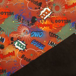 Soft Shell Fleece Fabric | Comic Book Dark Red