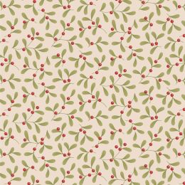 Tilda Merry Little Christmas Fabric | Mistletoe Cream