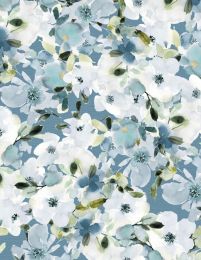 Enchantment Fabric | Large Floral Blue